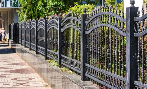 what is metal fence called in front of house|metal fence for yard.